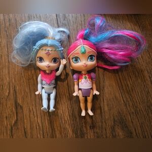 Shimmer and Shine Fisher-Price Nickelodeon Doll Lot Of 2 Dolls Used Condition.